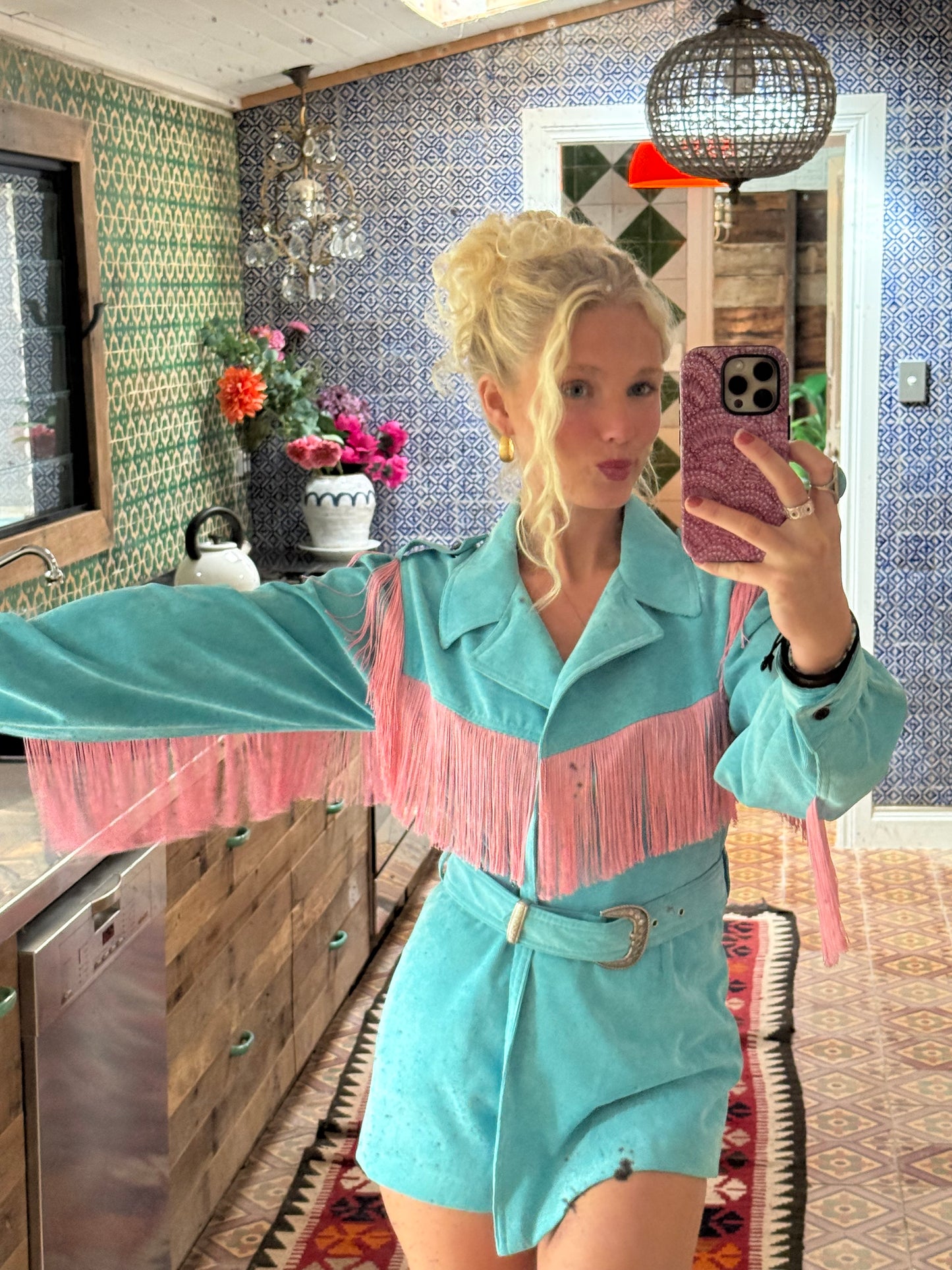 ARC-005- Turquoise Rodeo Romper
